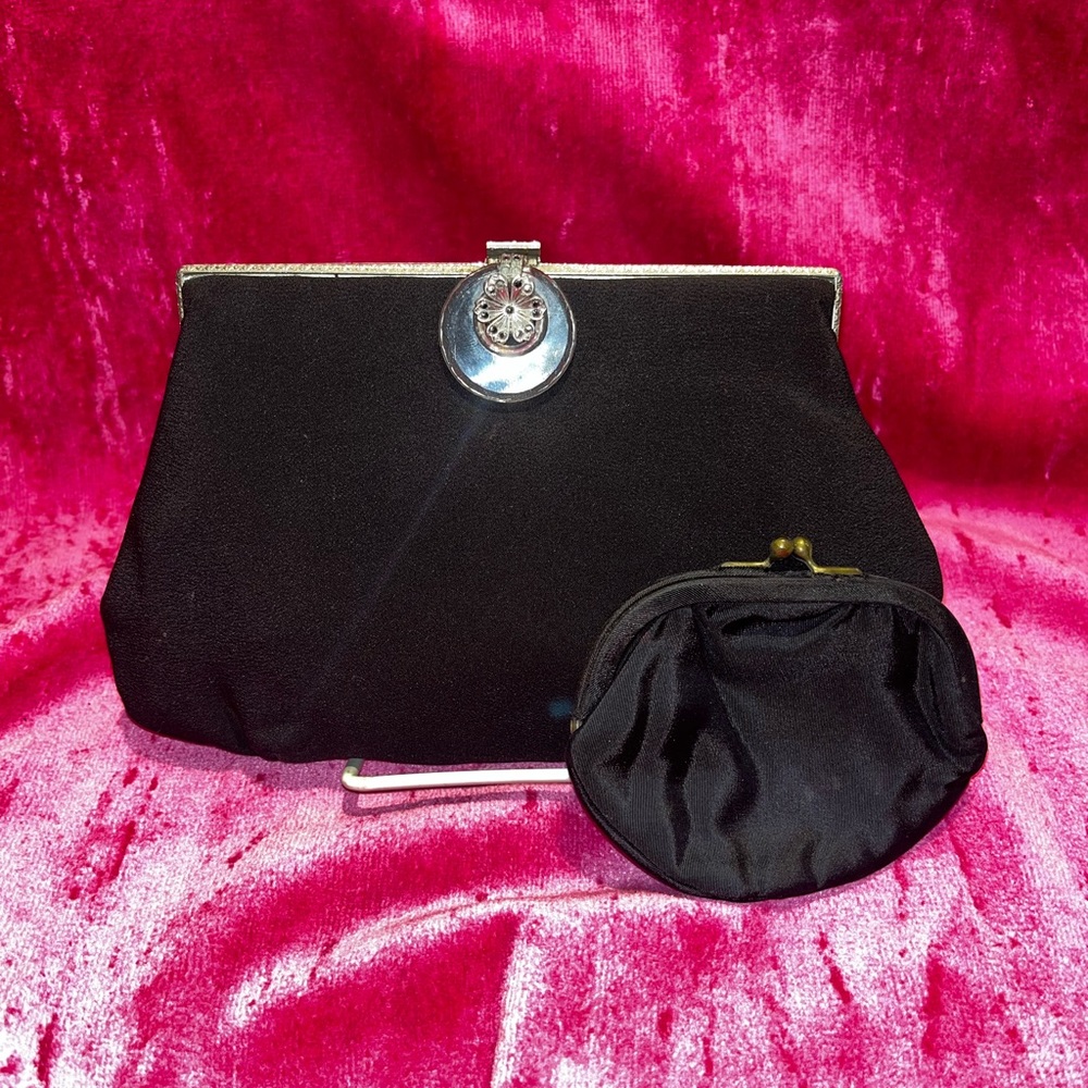 Vintage 20s art deco glass clasp mini pouch Handbag
